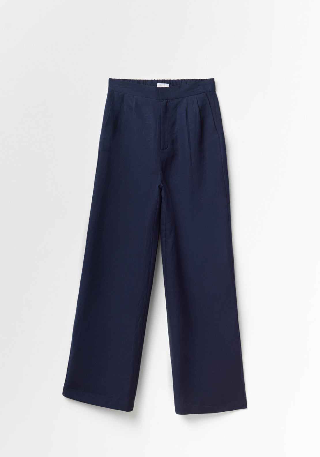 Pleated Formal Linen Trousers - Blue