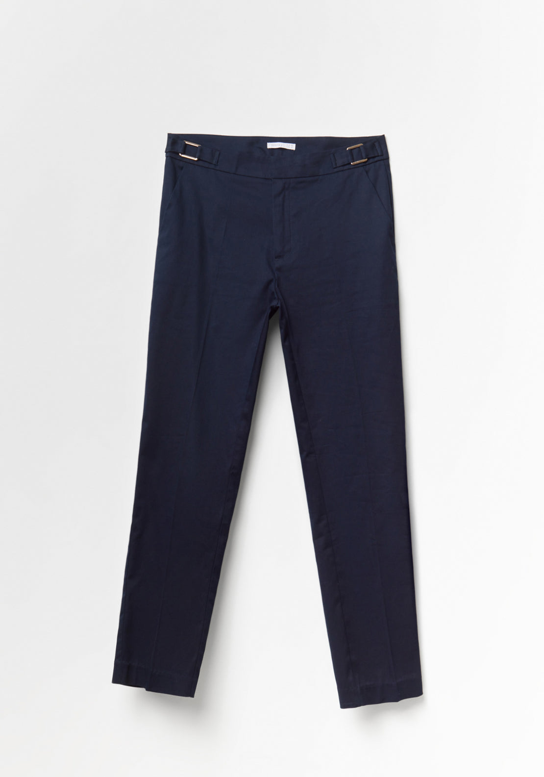 Buckle Detail Capri Trousers - Blue