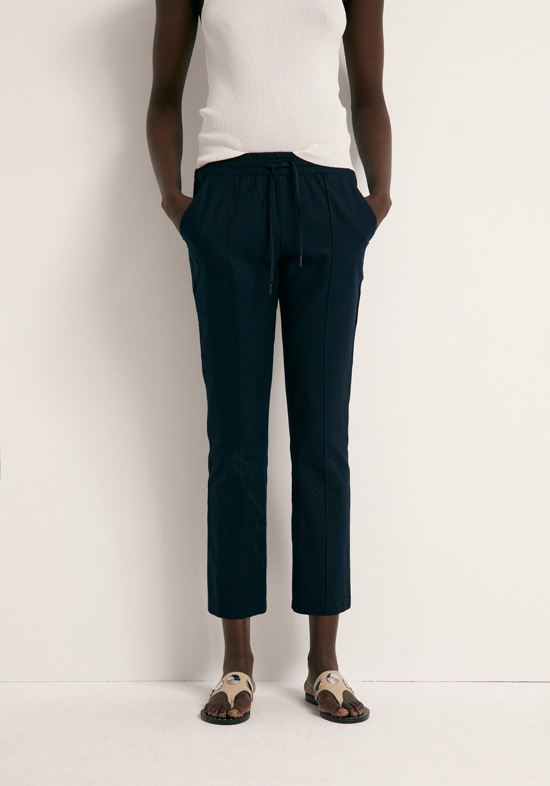 Loose-Fit Linen Trousers - Blue