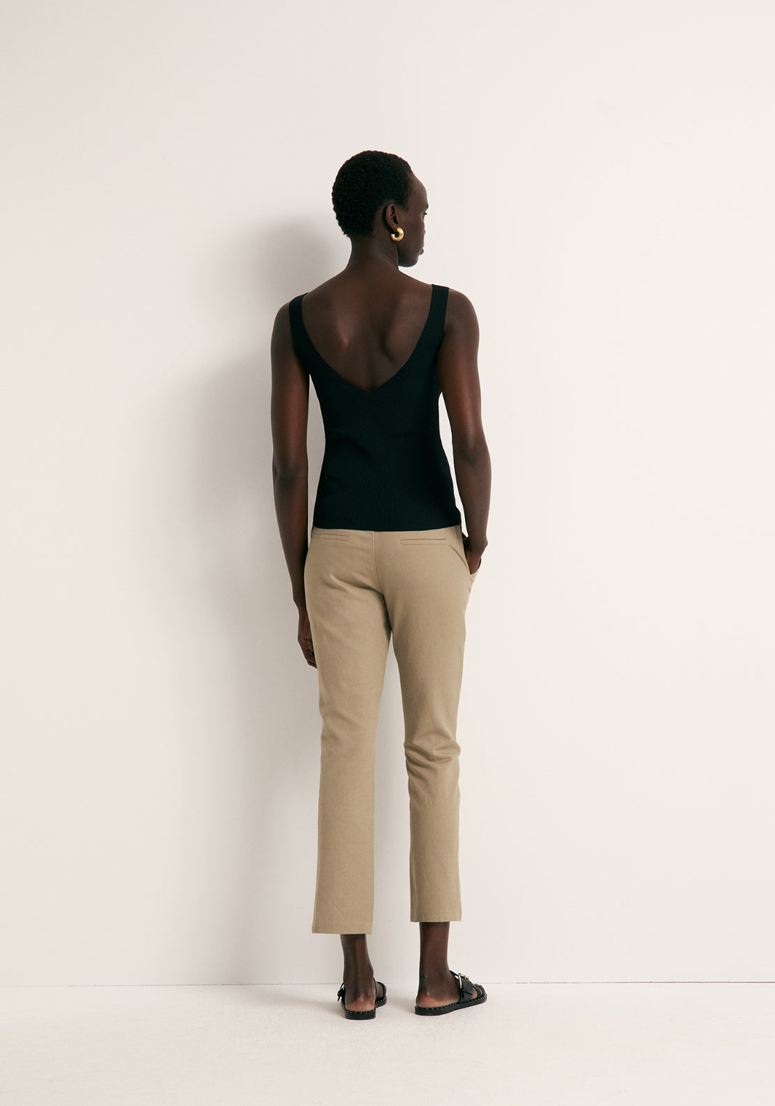 Loose-Fit Linen Trousers - Beige