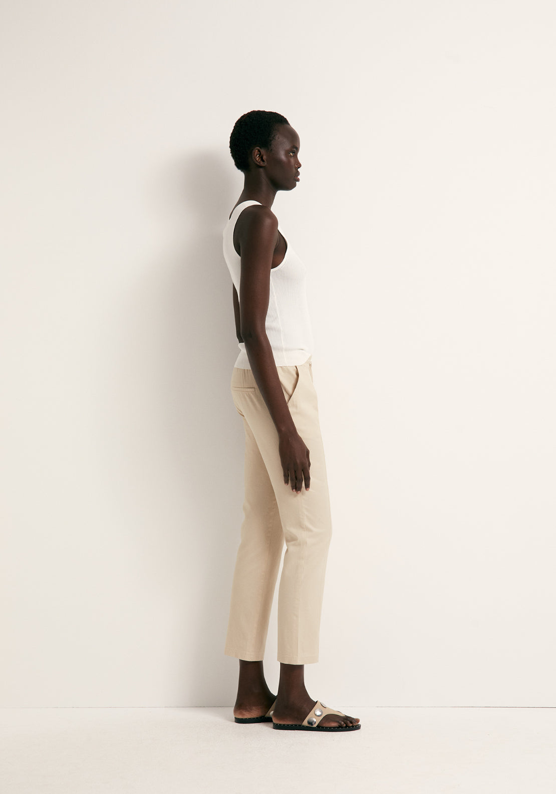 Loose-Fit Linen Trousers - Stone