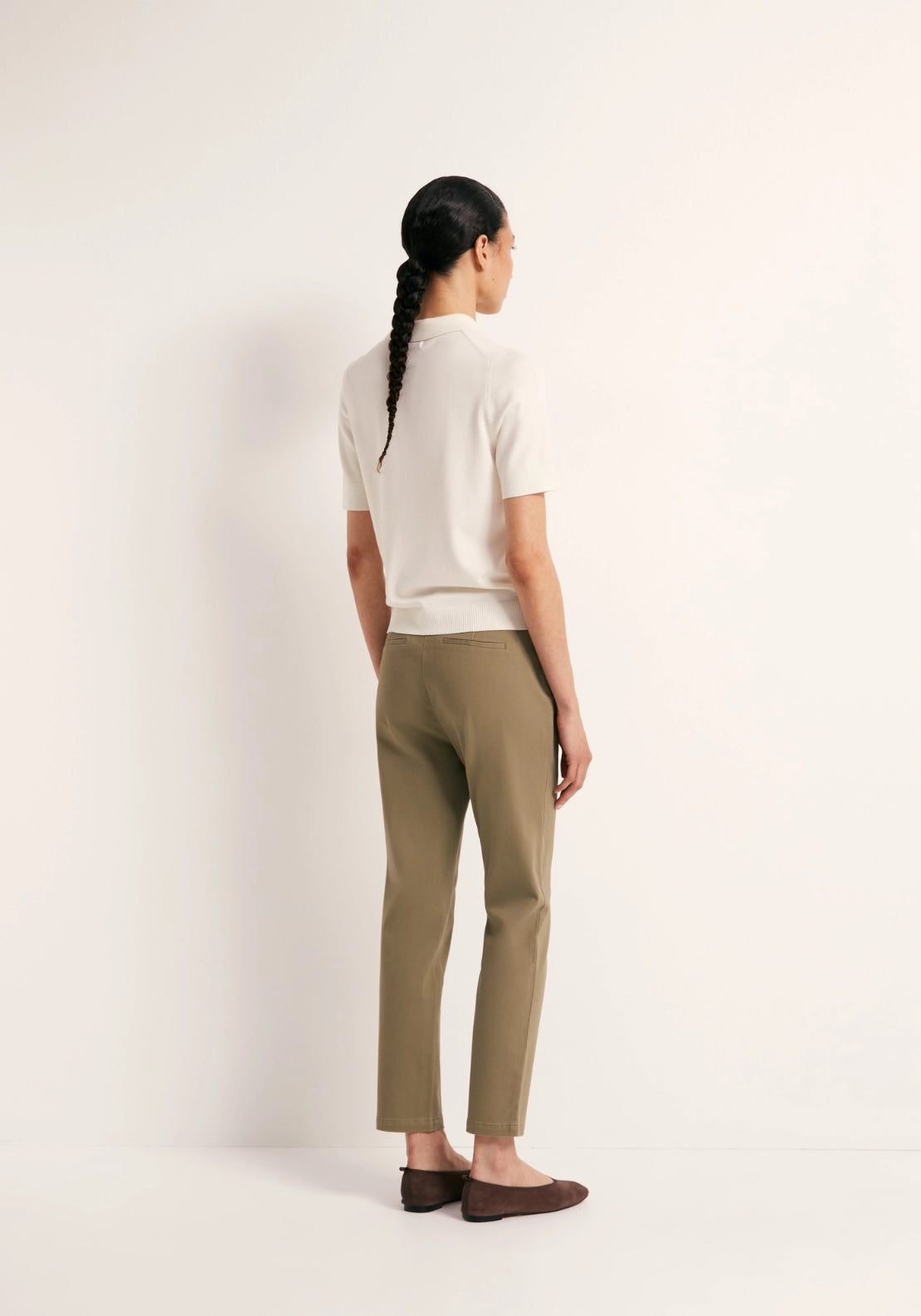 Belted Chino Trousers - Beige
