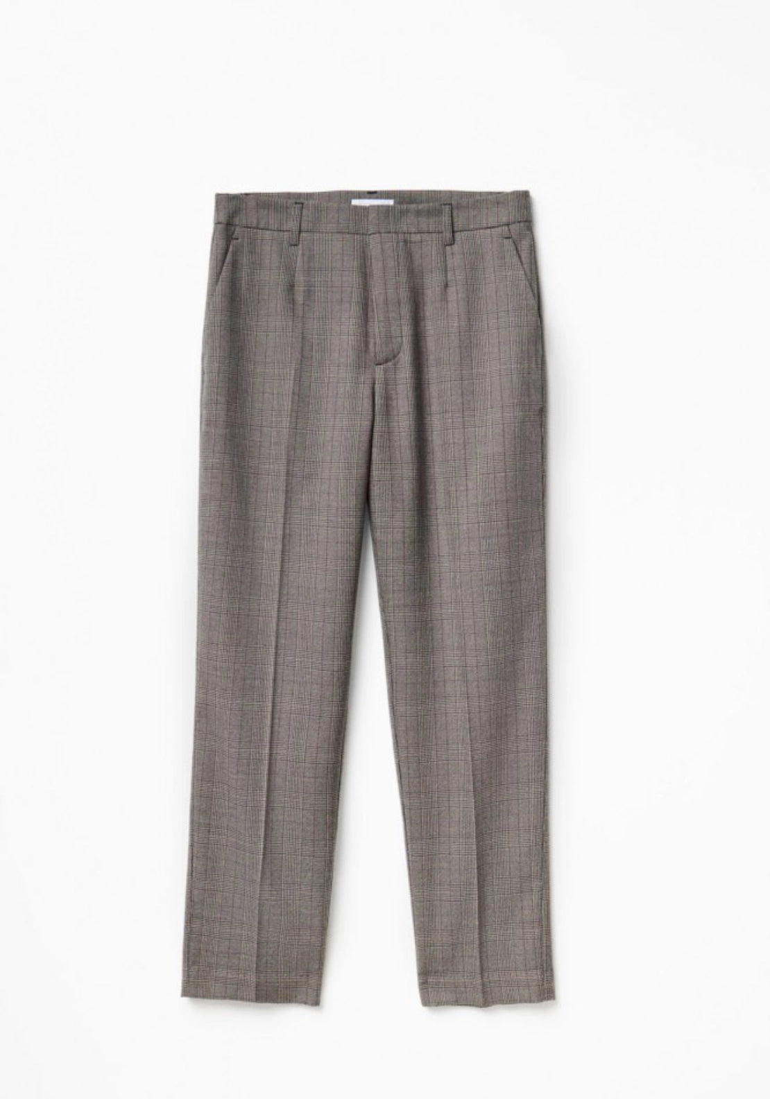 Straight Print Trousers - Grey