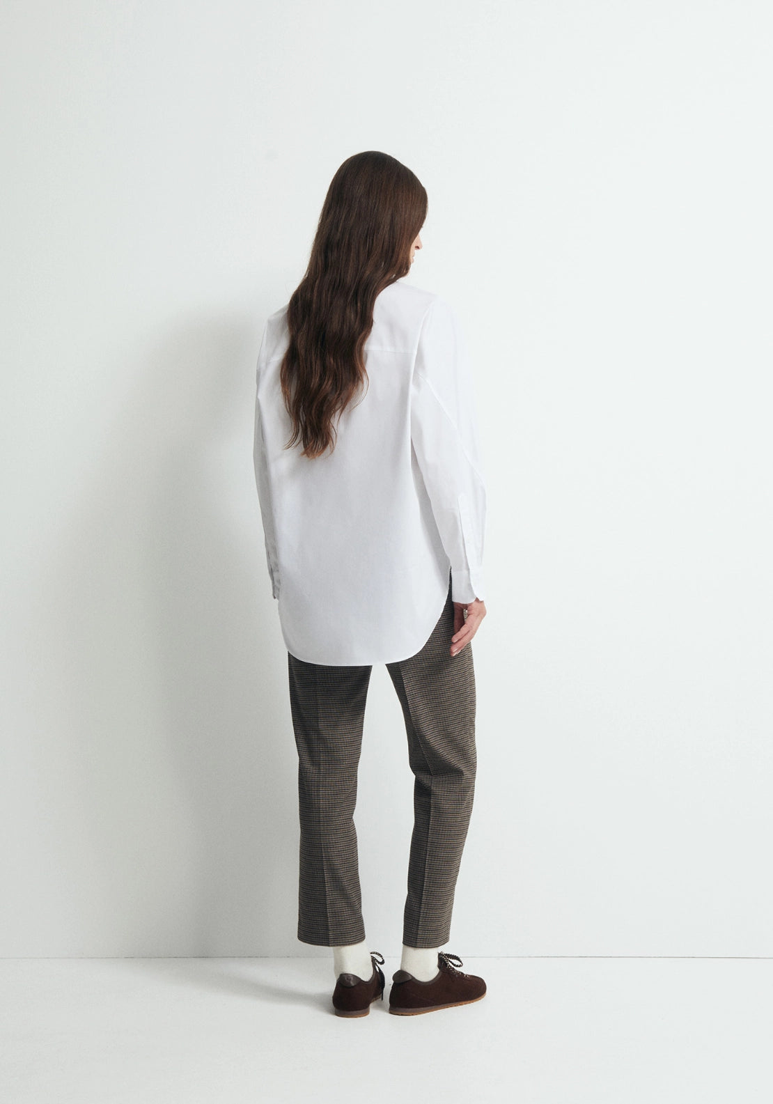 Straight Print Trousers - Brown
