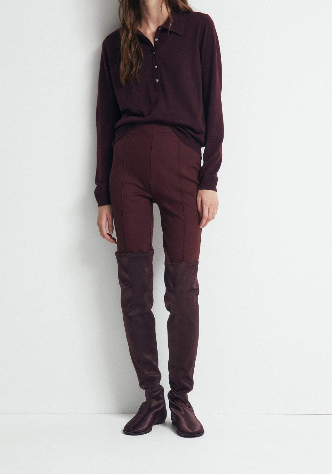 Straight Ponte Leggings - Red