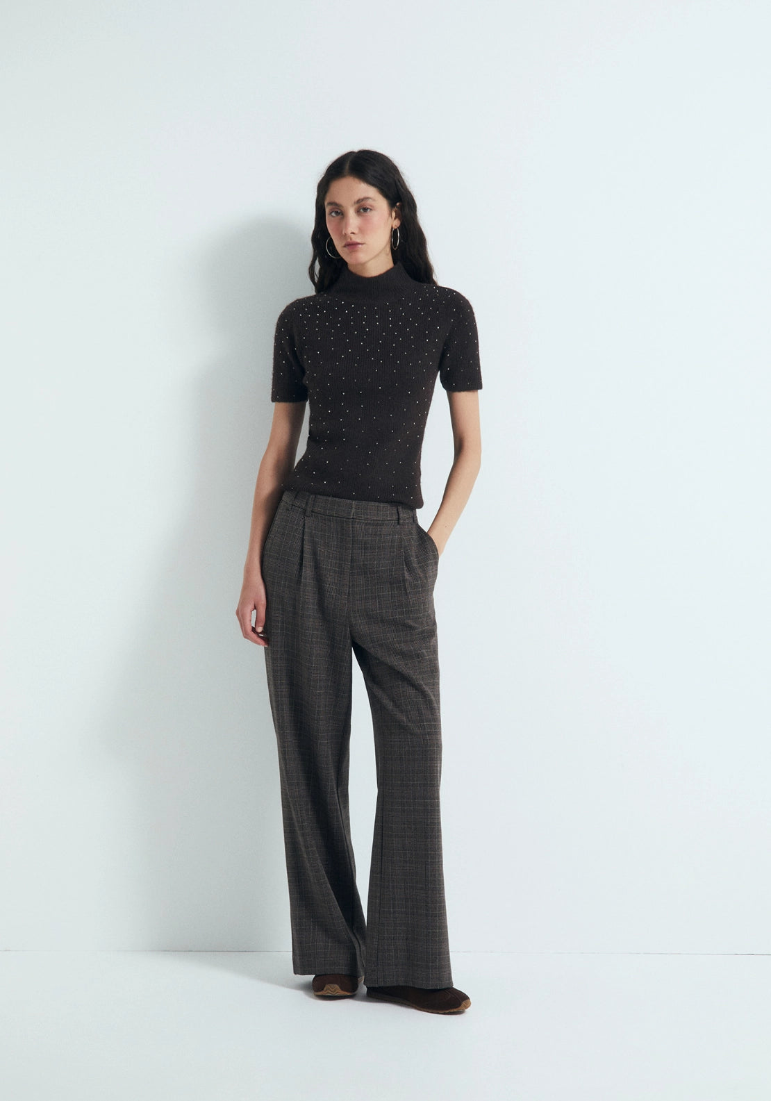 Pleated Elasticated Trousers - Green