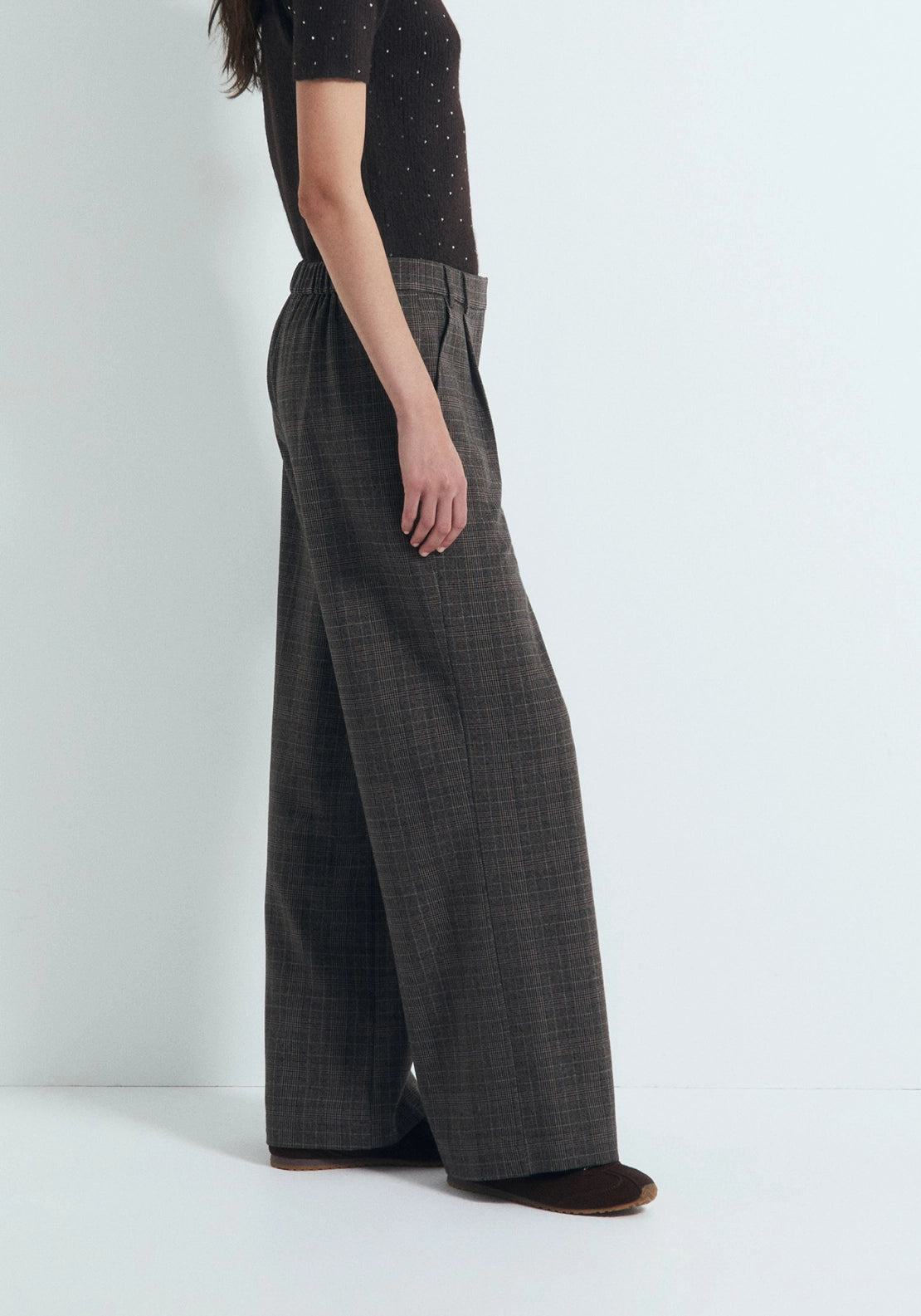 Pleated Elasticated Trousers - Green