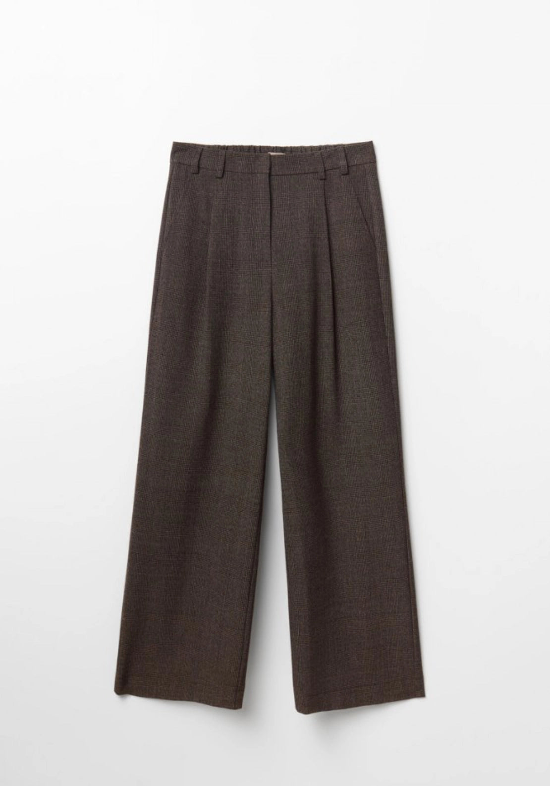 Pleated Elasticated Trousers - Brown