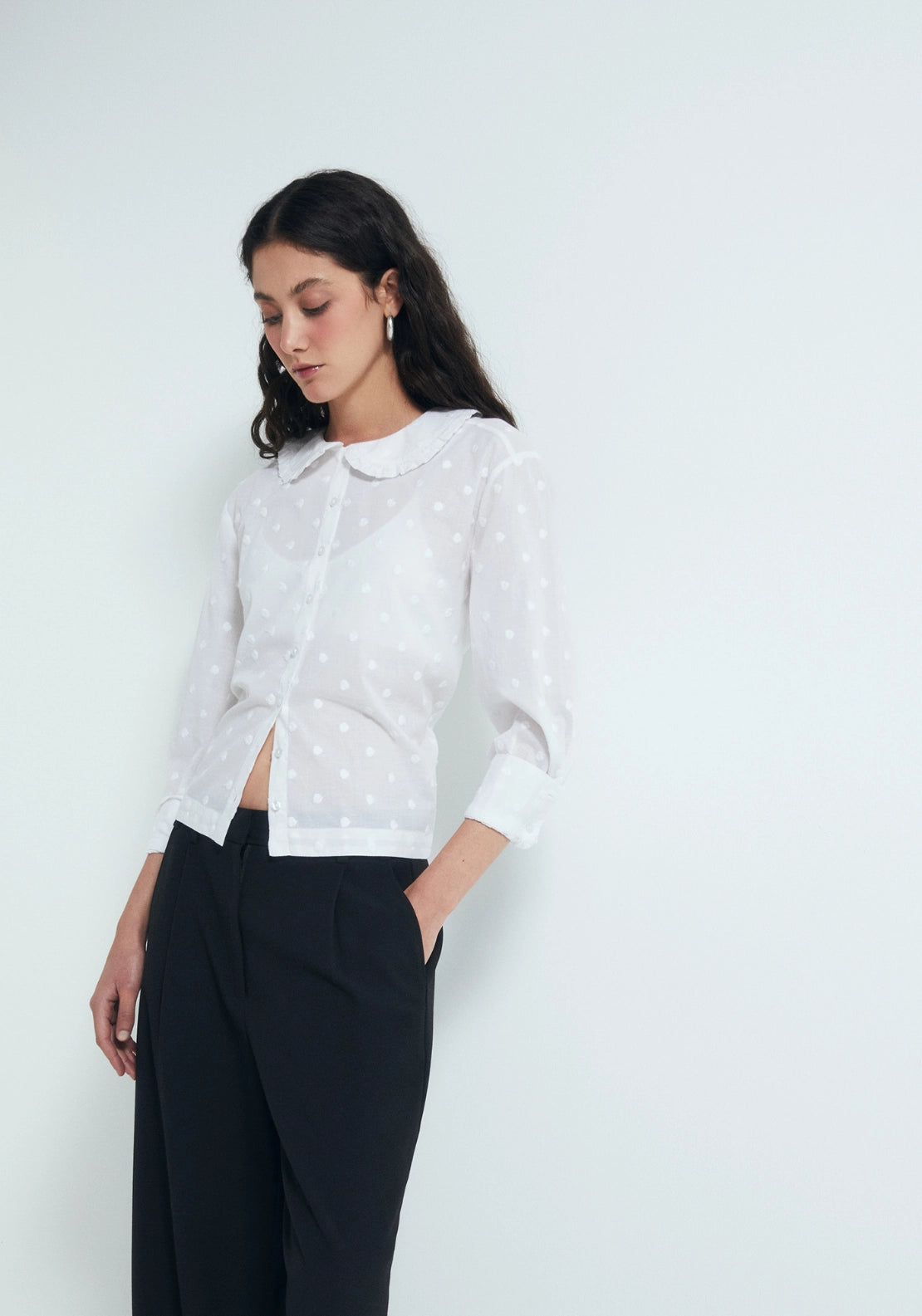 Pleated Elasticated Trousers - Black