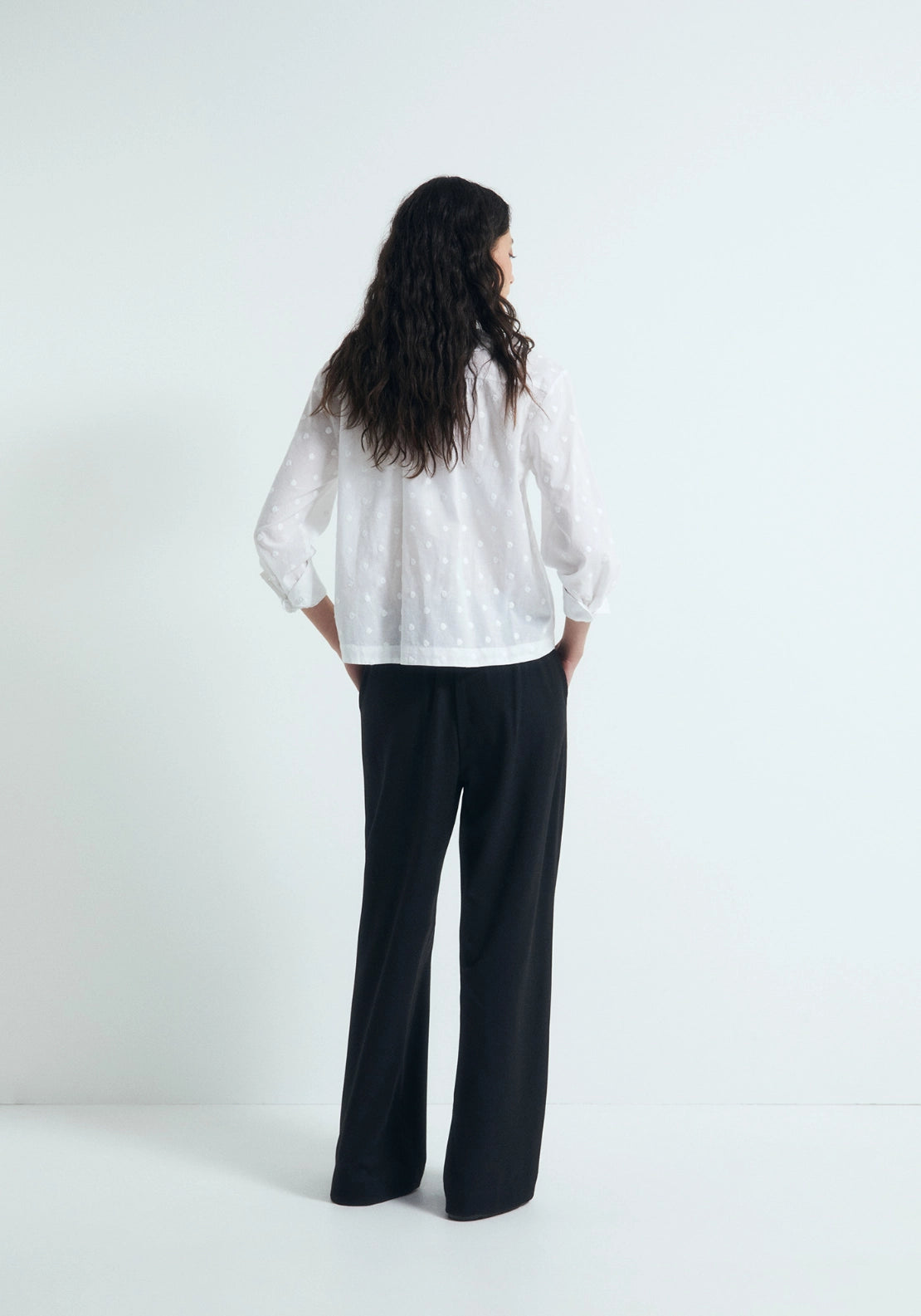 Pleated Elasticated Trousers - Black