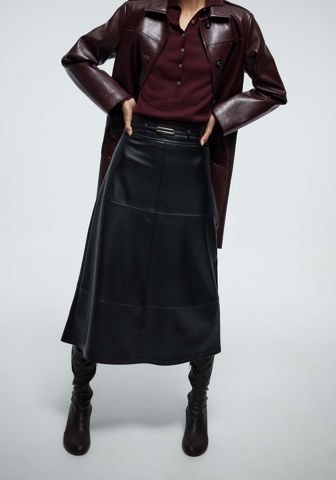 Belted Skirt - Black