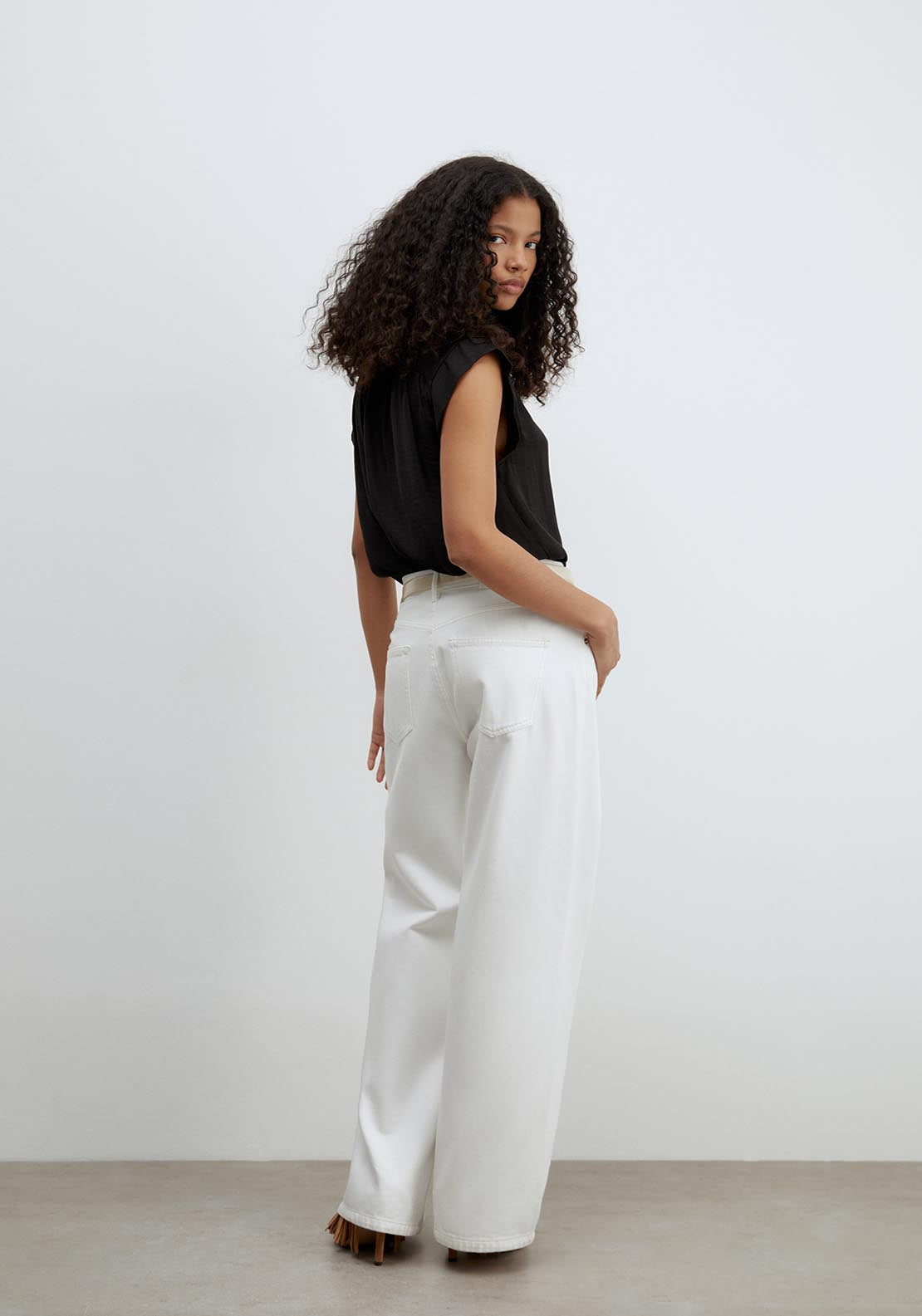 Sfera Buttons Loose Fit Top - Black 2 Shaws Department Stores