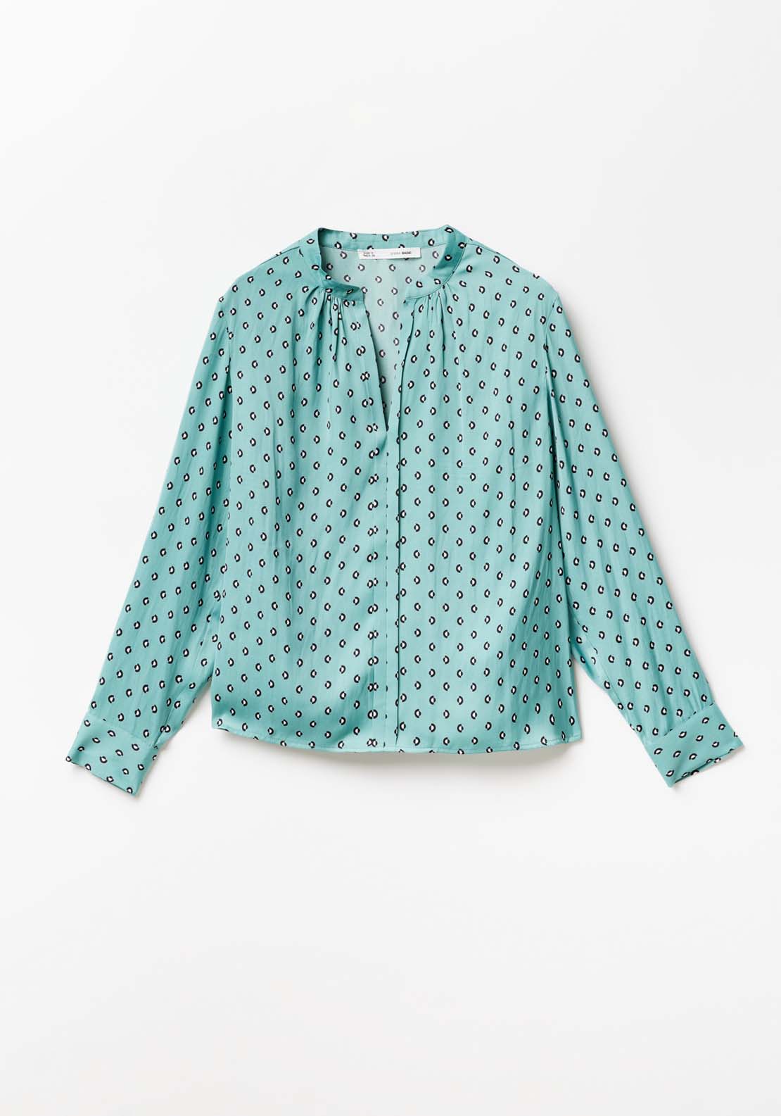Sfera Printed loose-fit blouse - Light Green 5 Shaws Department Stores