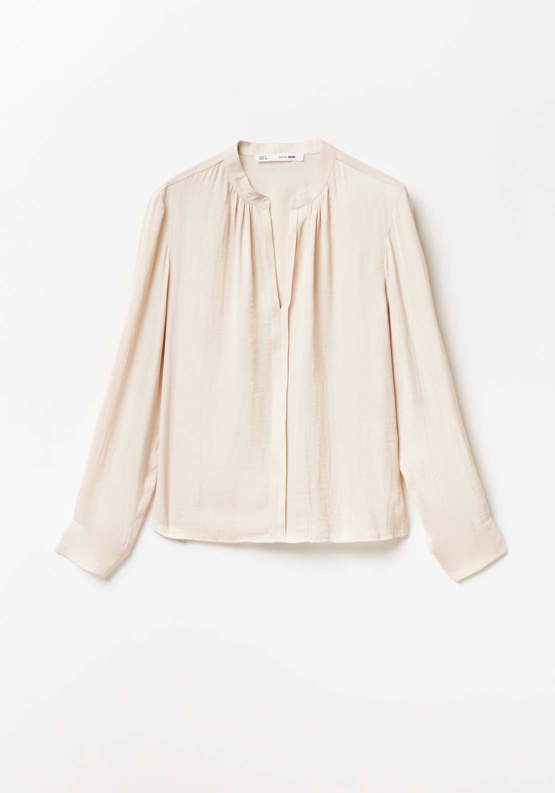 Sfera Plain loose-fit blouse - Camel 6 Shaws Department Stores