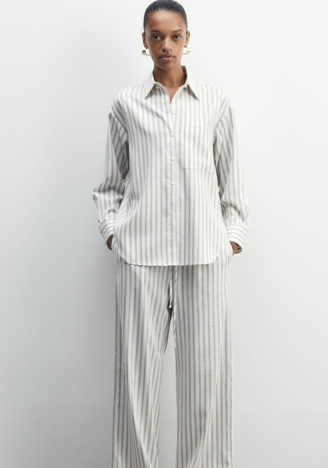 Sfera Striped Shirt - Camel 1 Shaws Department Stores