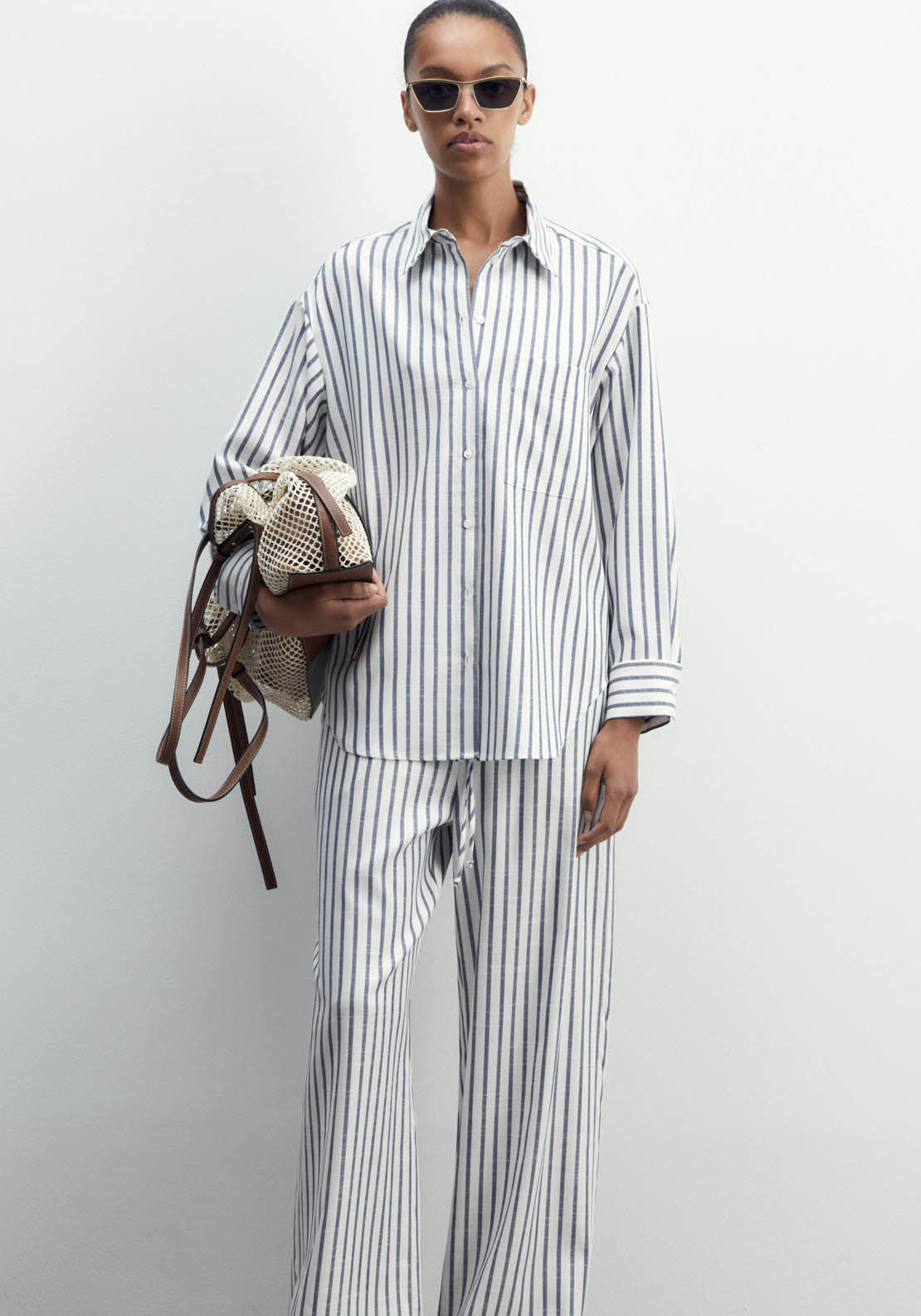 Sfera Striped Shirt - Navy 1 Shaws Department Stores