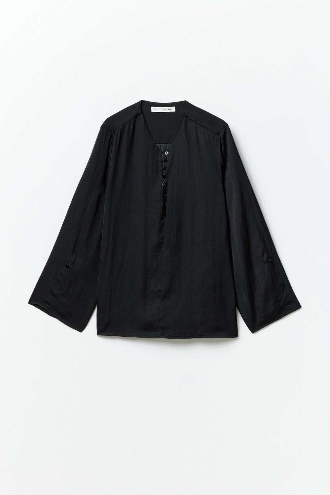 Sfera Buttons loose-fit blouse - Black 7 Shaws Department Stores