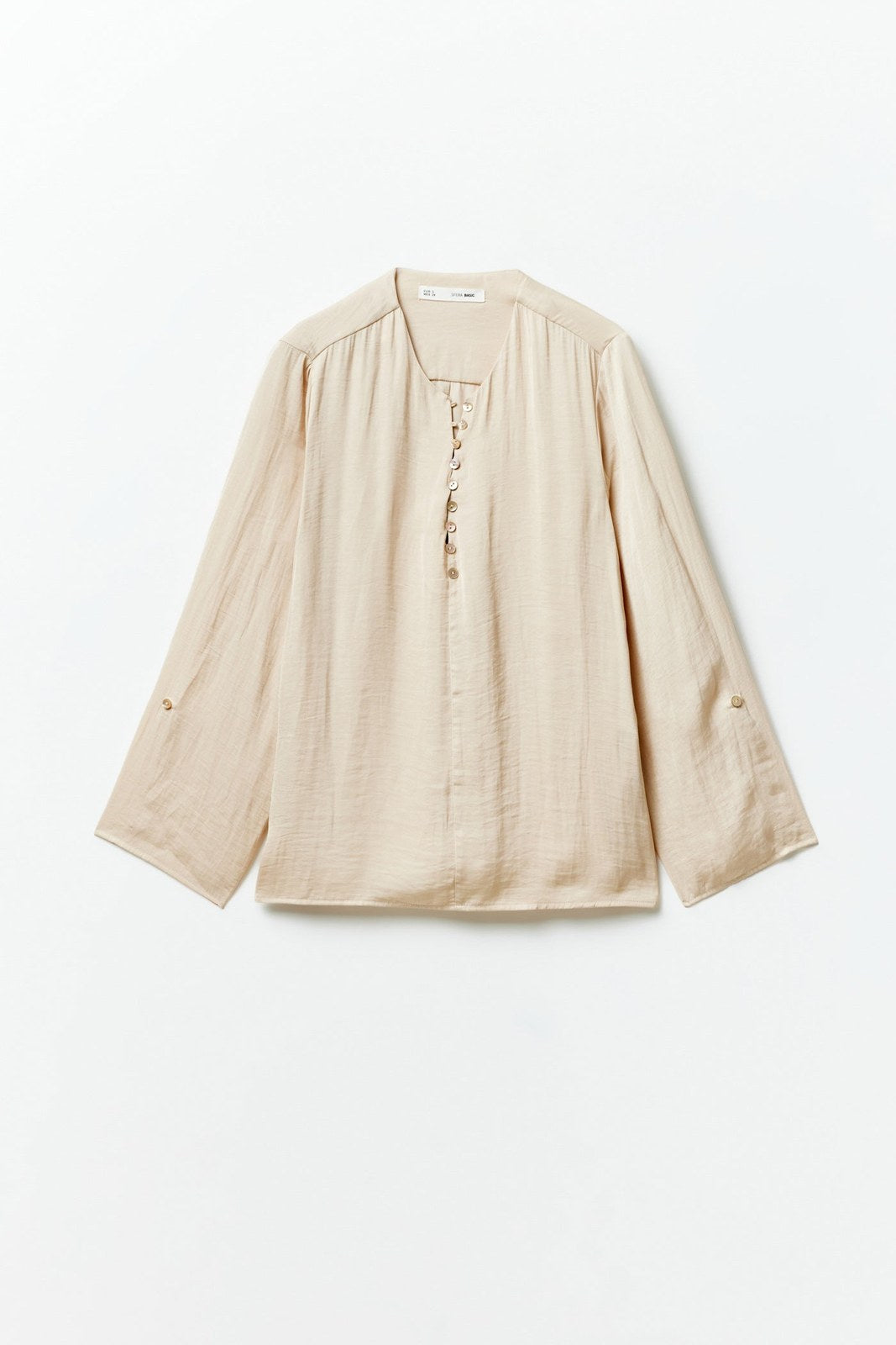 Sfera Buttons loose-fit blouse - Beige 6 Shaws Department Stores