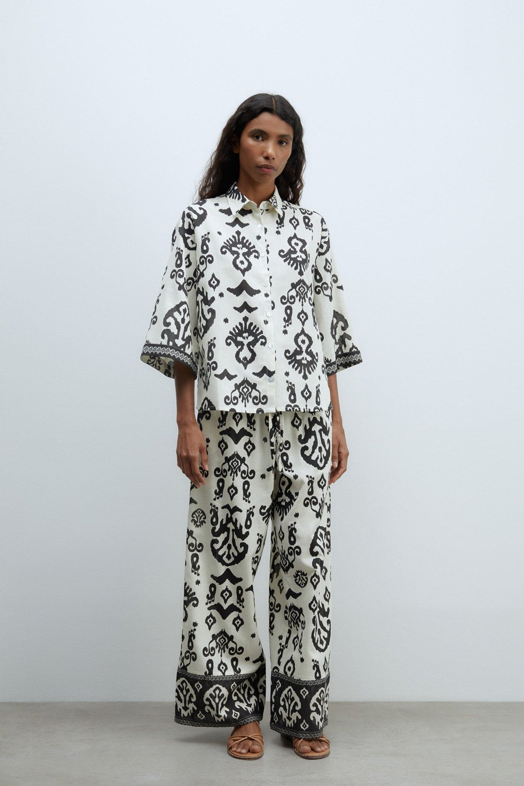 Sfera Printed shirt - Black 1 Shaws Department Stores
