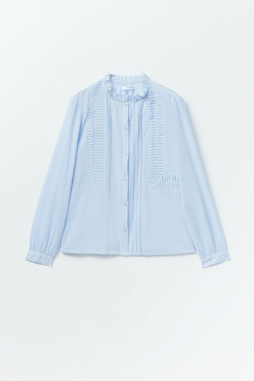 Sfera Lace plumetis shirt - Light Blue 6 Shaws Department Stores