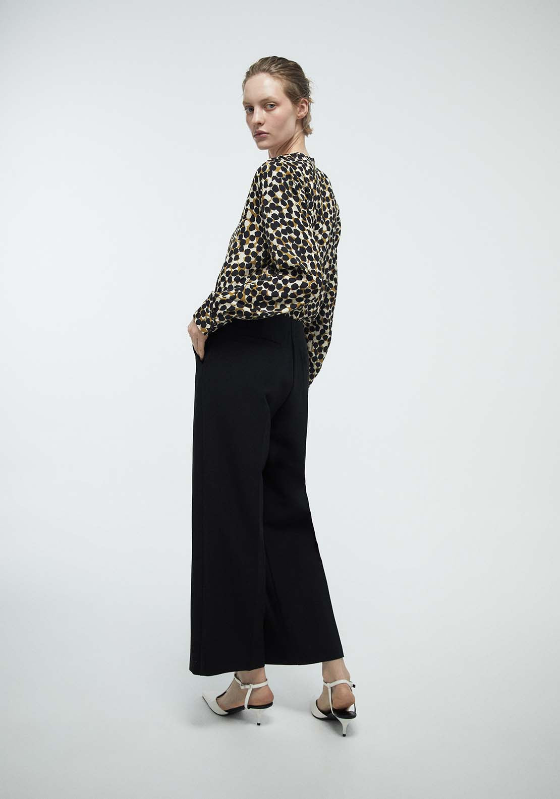 Printed Loose Fit Blouse - Green