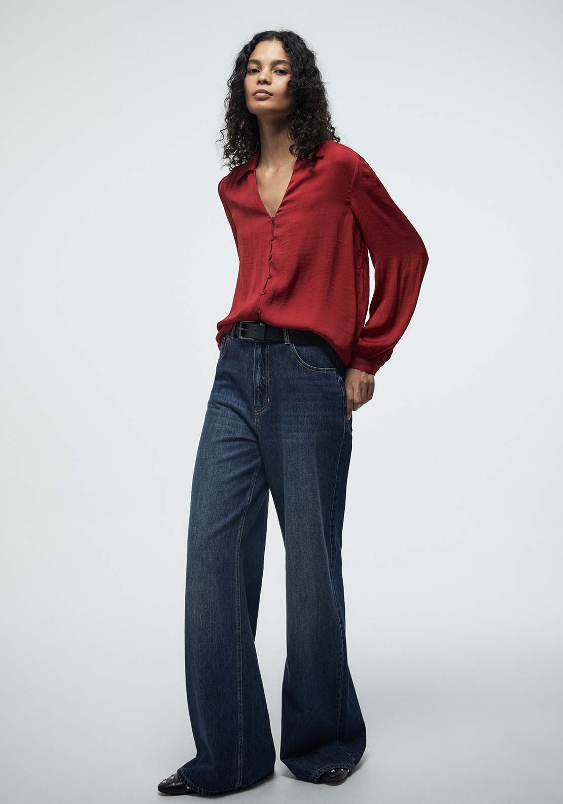 Buttons Blouse - Red