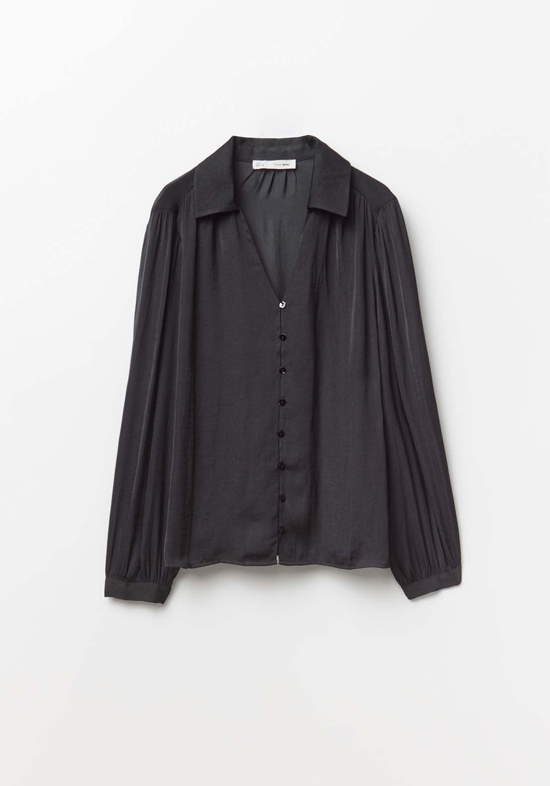 Buttons Blouse - Black