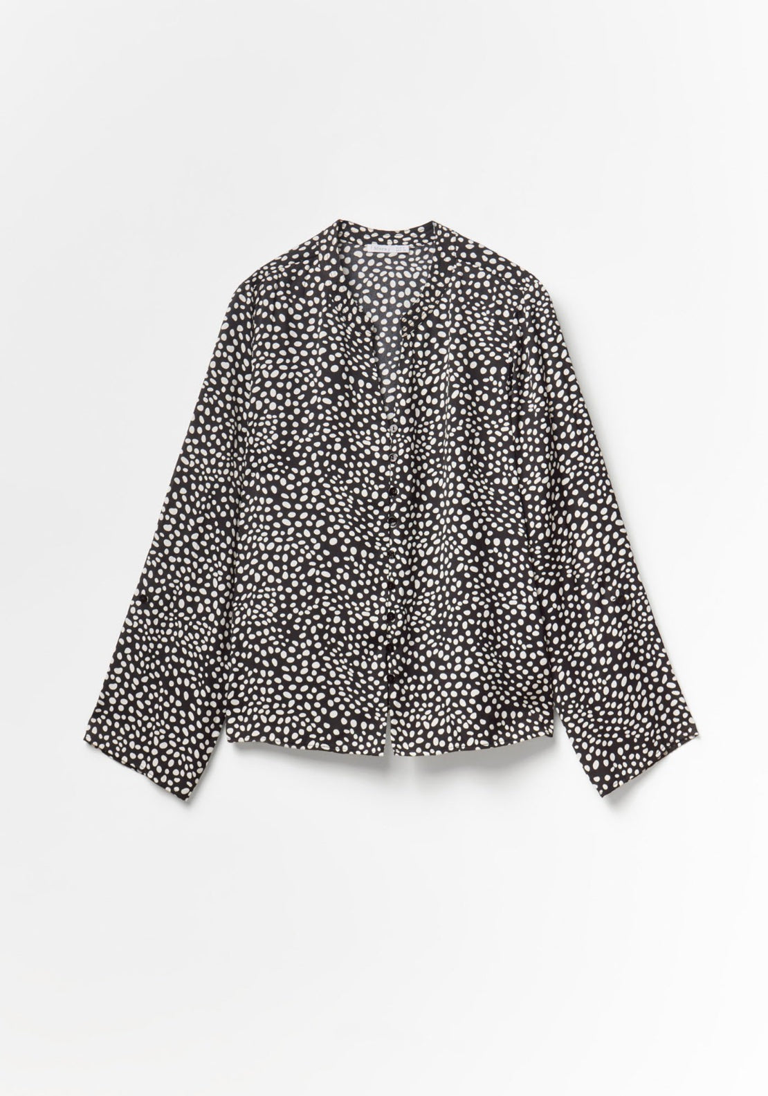 Printed Loose Fit Blouse - Black