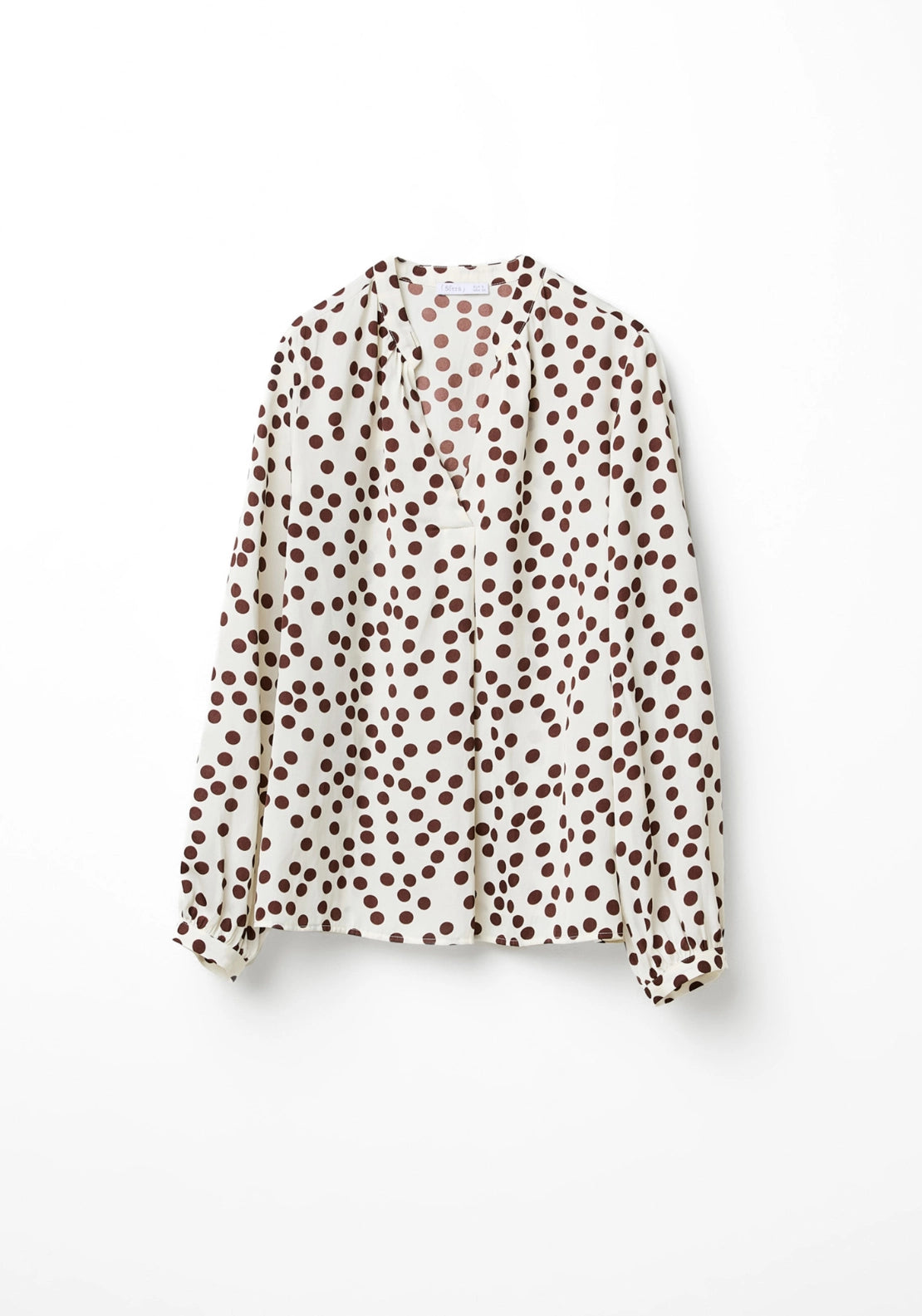 Printed Loose Fit Blouse - Brown