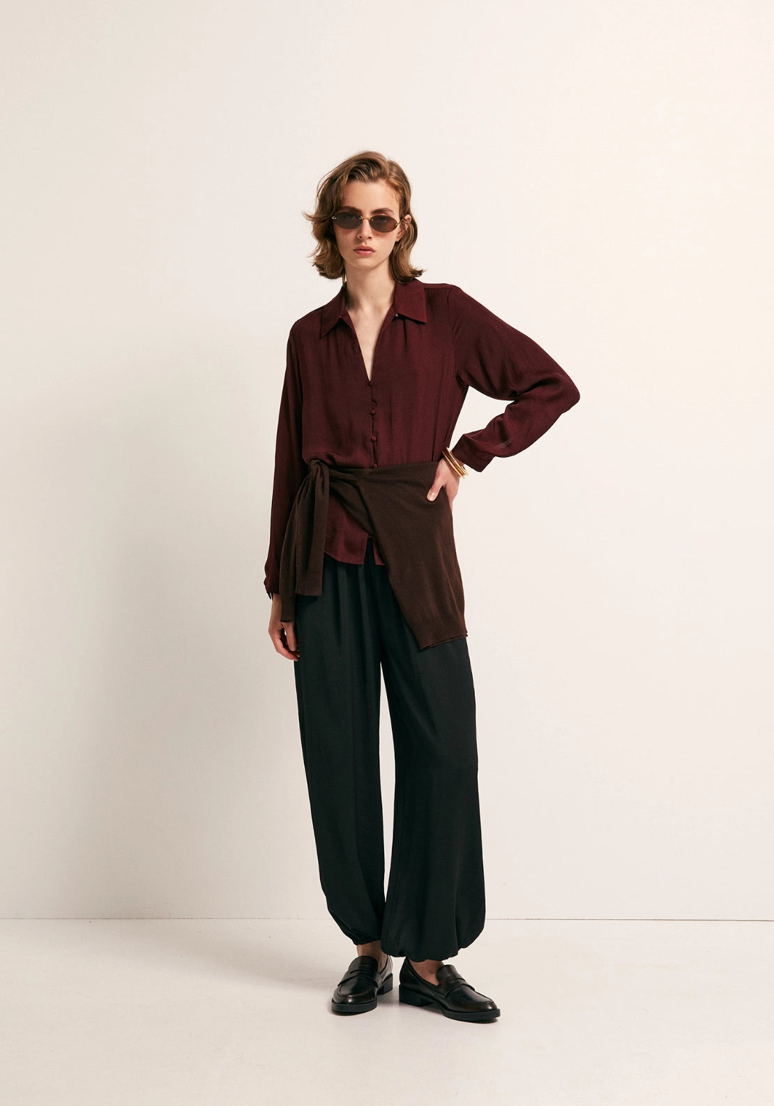 Button Front Camp Collar Shirt - Red