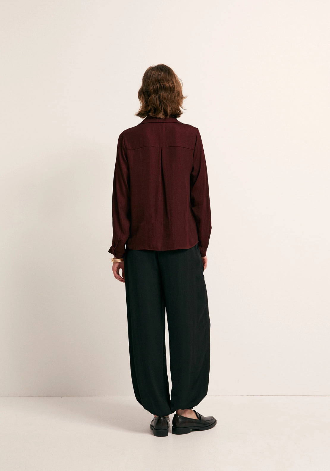 Button Front Camp Collar Shirt - Red