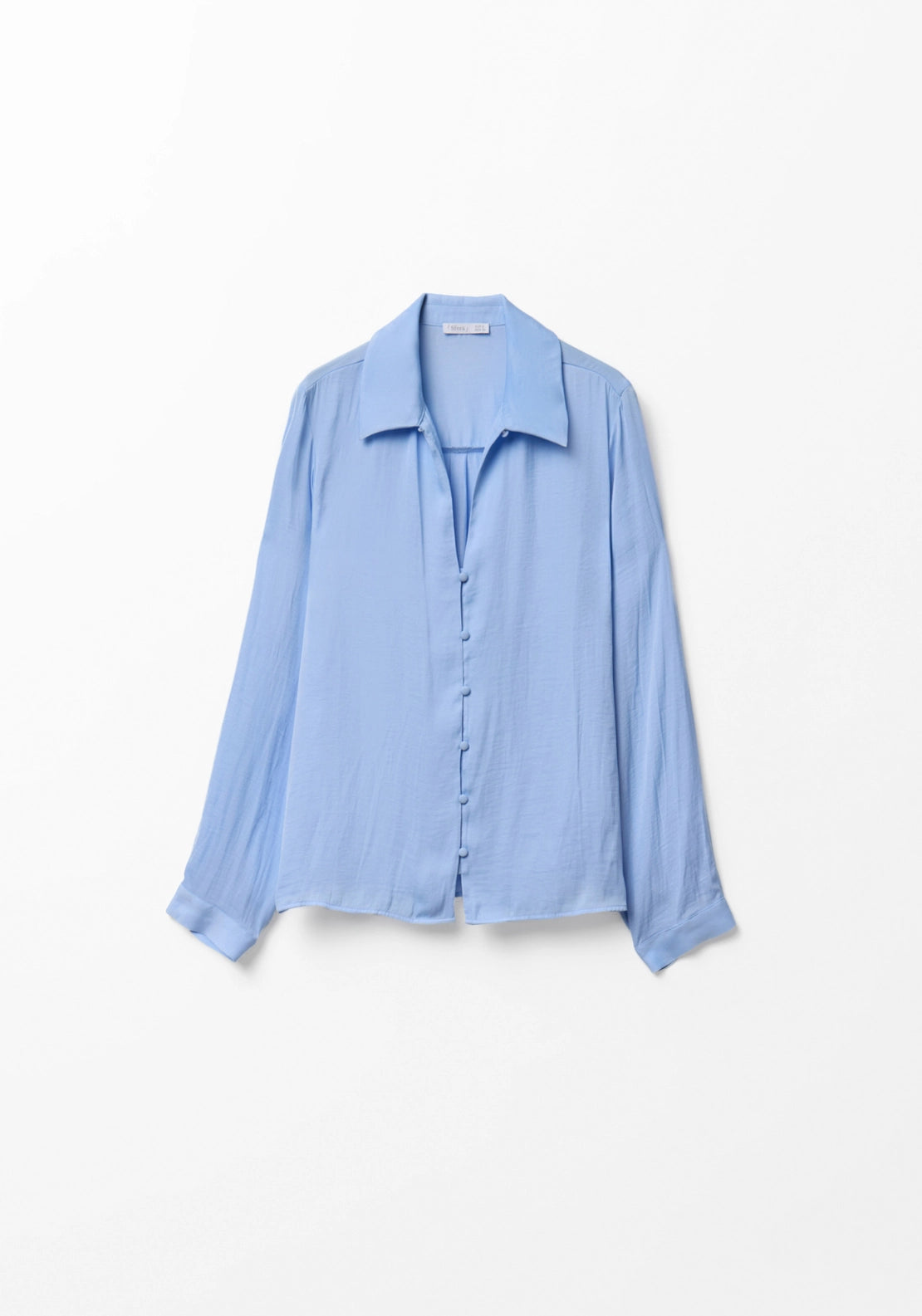 Button Front Camp Collar Shirt - Blue
