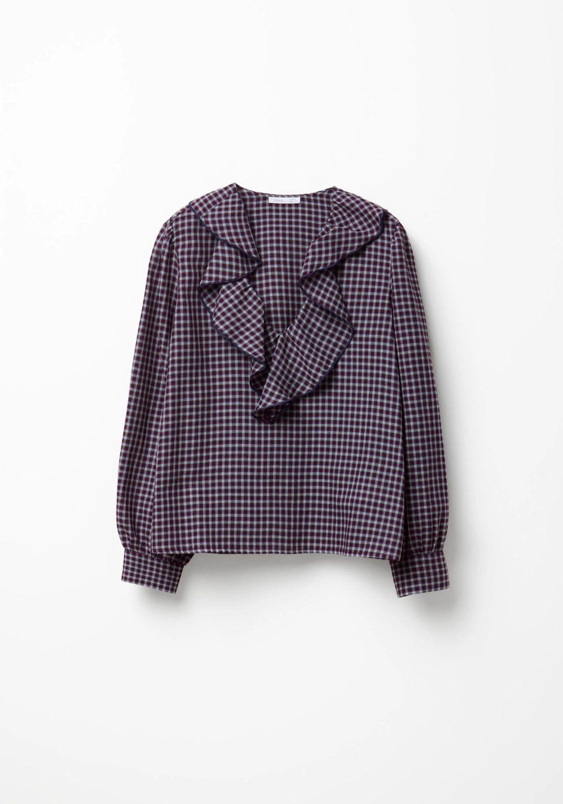 Ruffled Print Blouse - Red