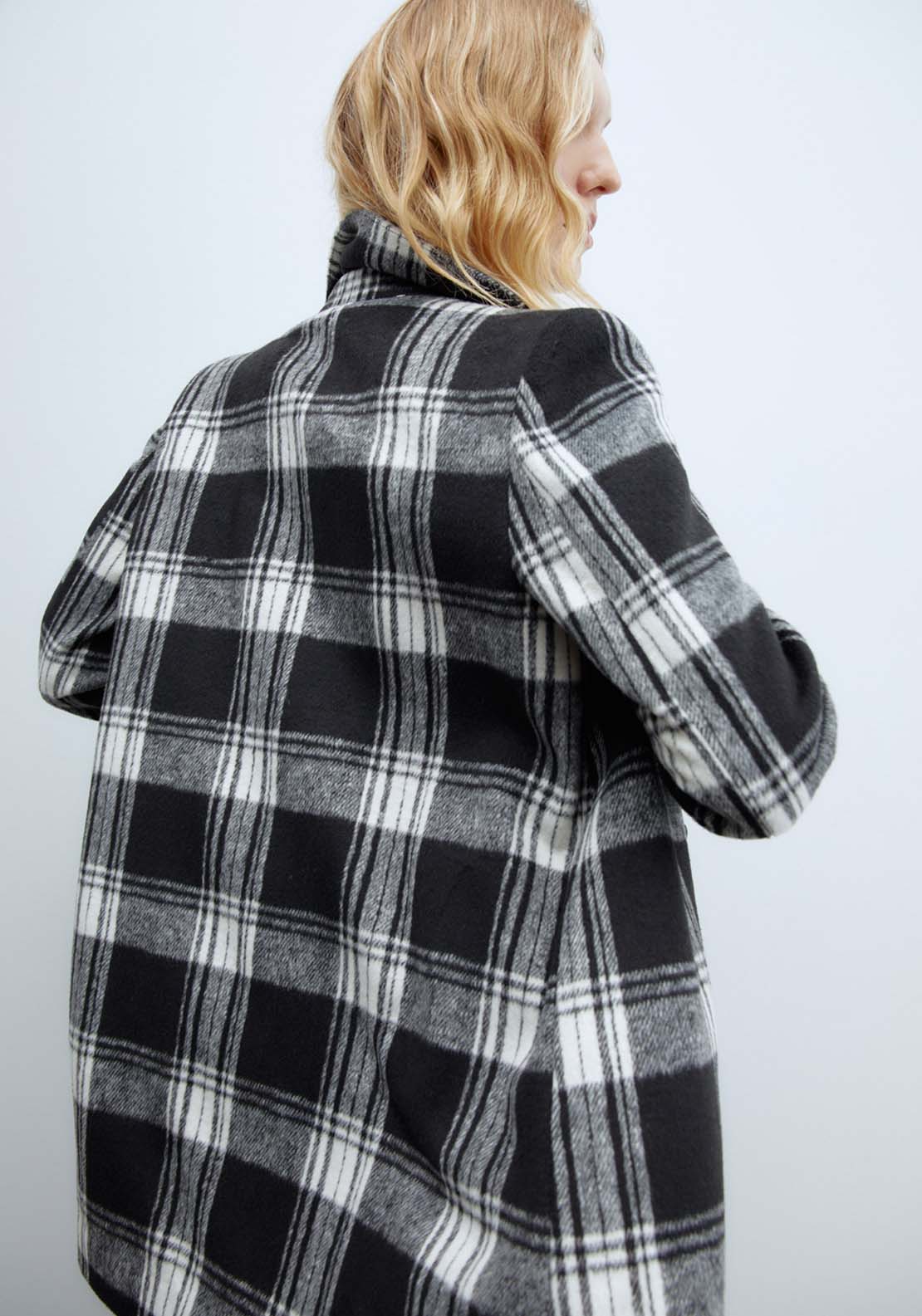 Sfera Double Breasted Coat - Black Check 2 Shaws Department Stores