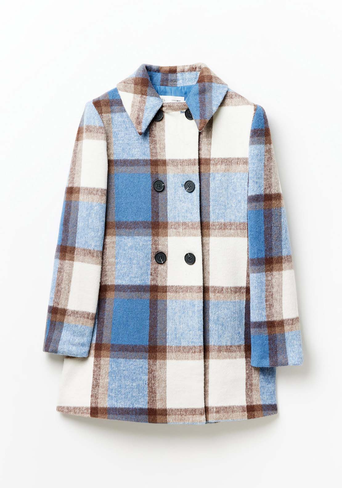 Sfera Double Breasted Coat - Royal Check 6 Shaws Department Stores