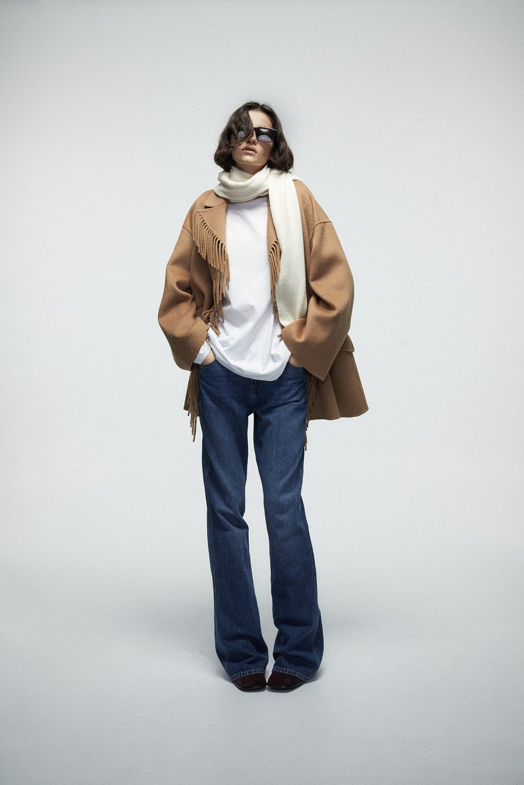 Fringed Coat - Brown