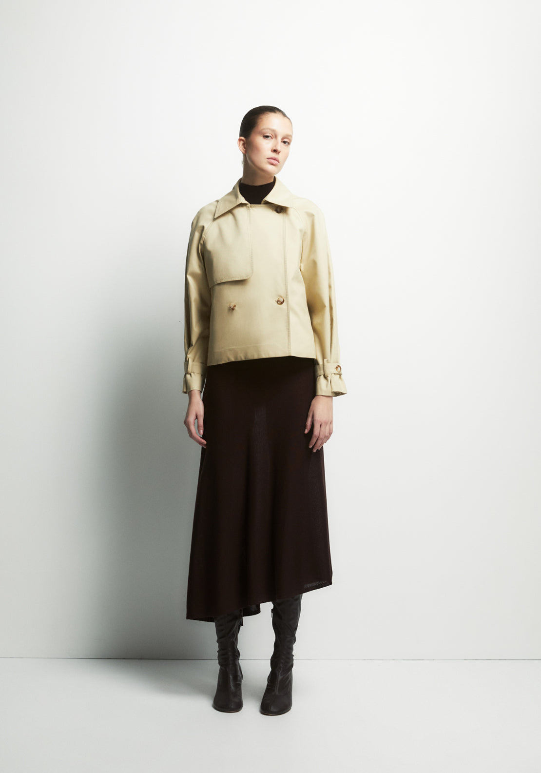 Short Trench Coat - Brown