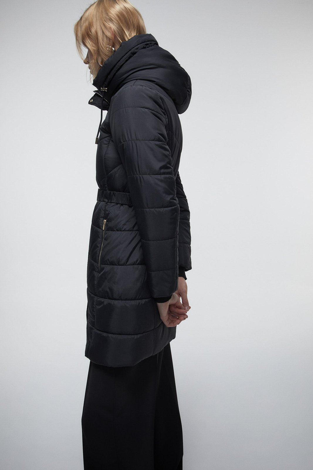 Sfera Long Parka with Hood - Black 3 Shaws Department Stores
