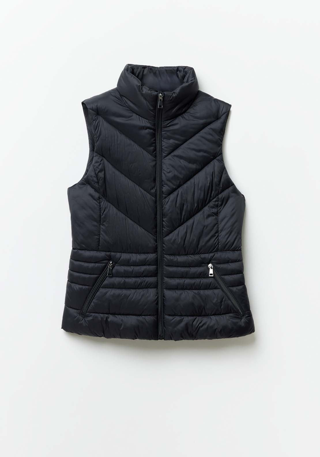 Sfera Plain Short Gilet - Black 4 Shaws Department Stores