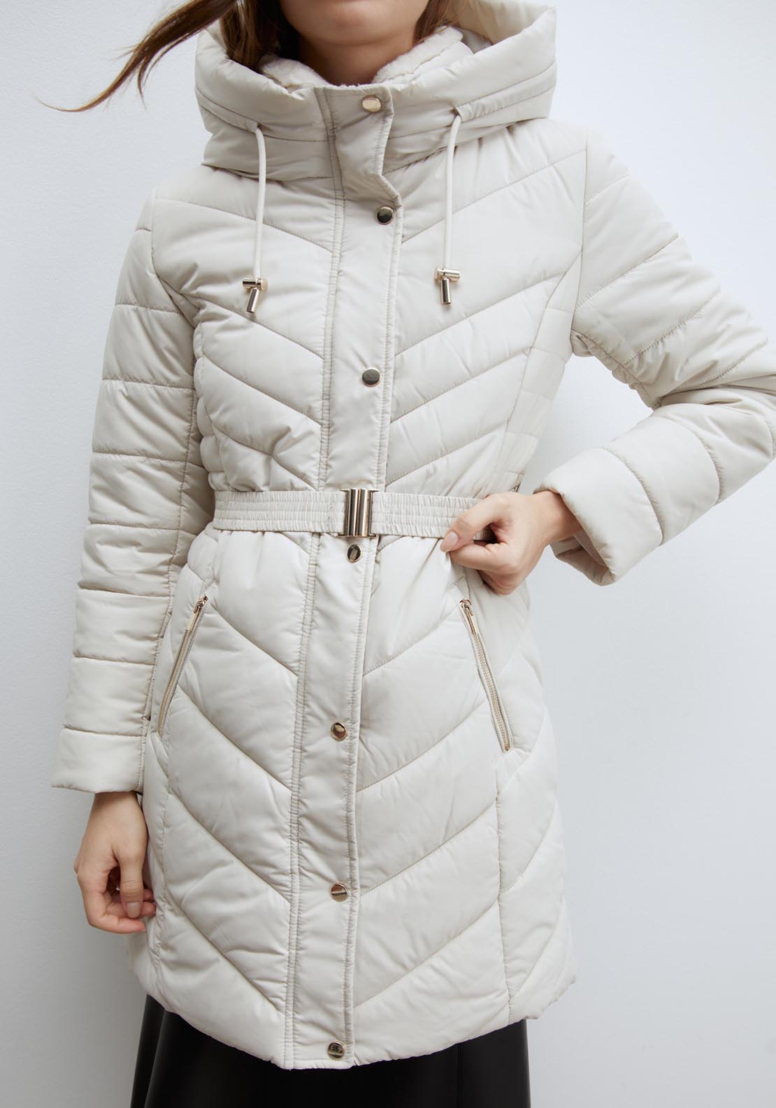 Sfera Long parka - Ecru 5 Shaws Department Stores