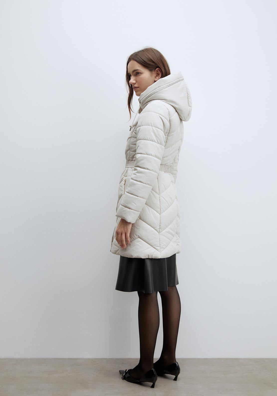 Sfera Long parka - Ecru 2 Shaws Department Stores