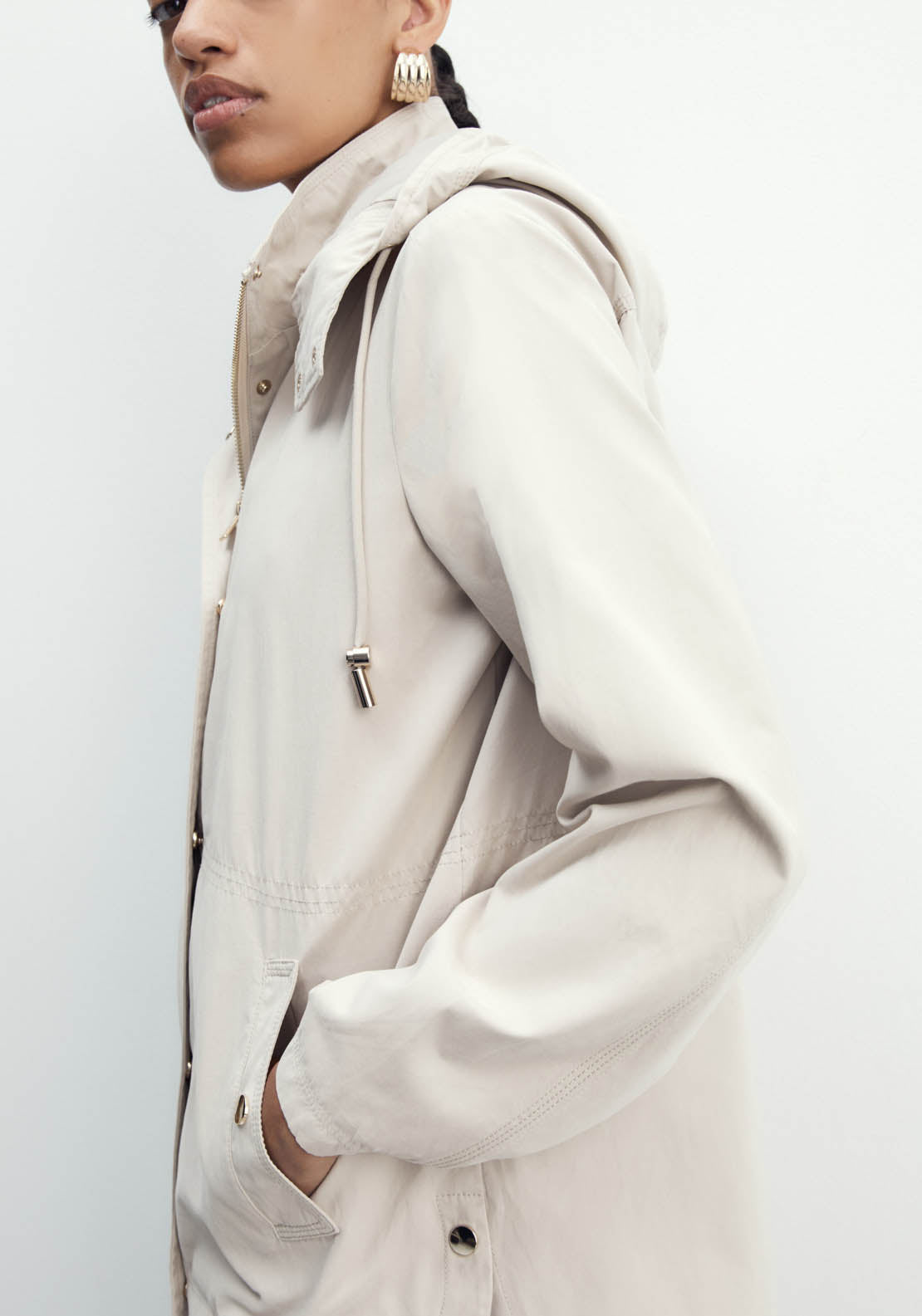 Sfera Curved Hem Parka - Grey 4 Shaws Department Stores