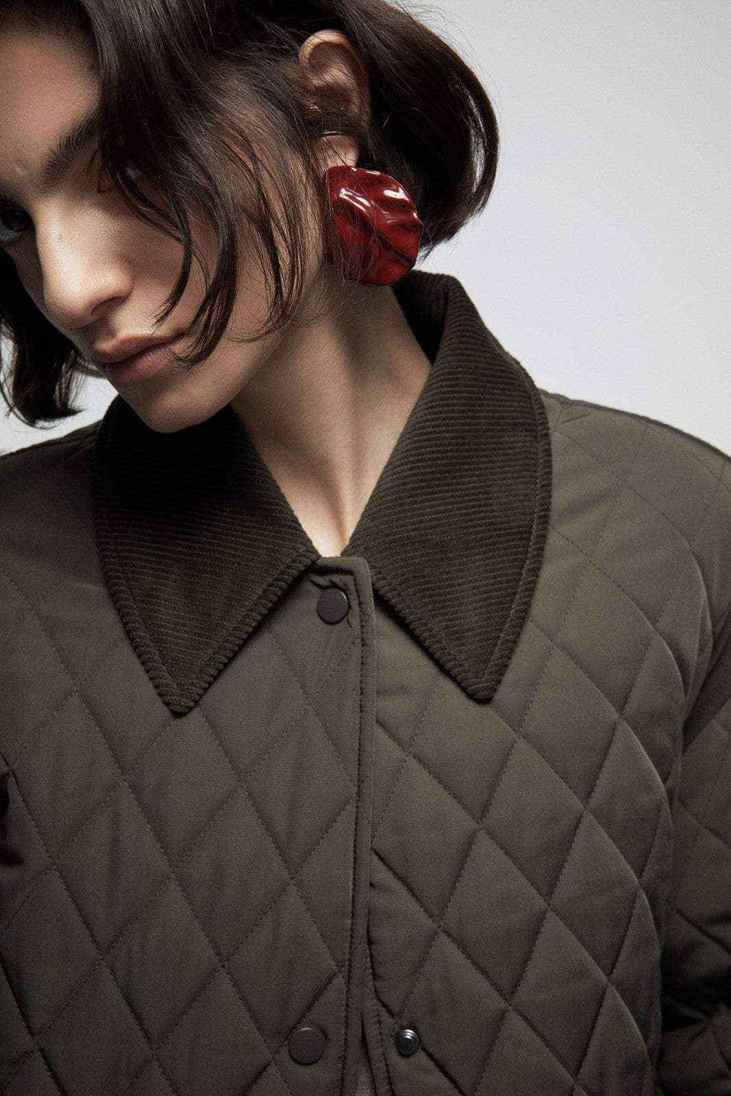 Long Quilted Coat - Beige