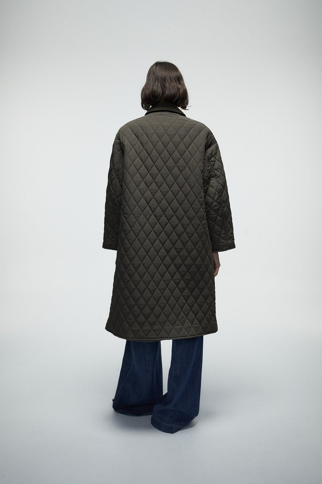 Long Quilted Coat - Beige