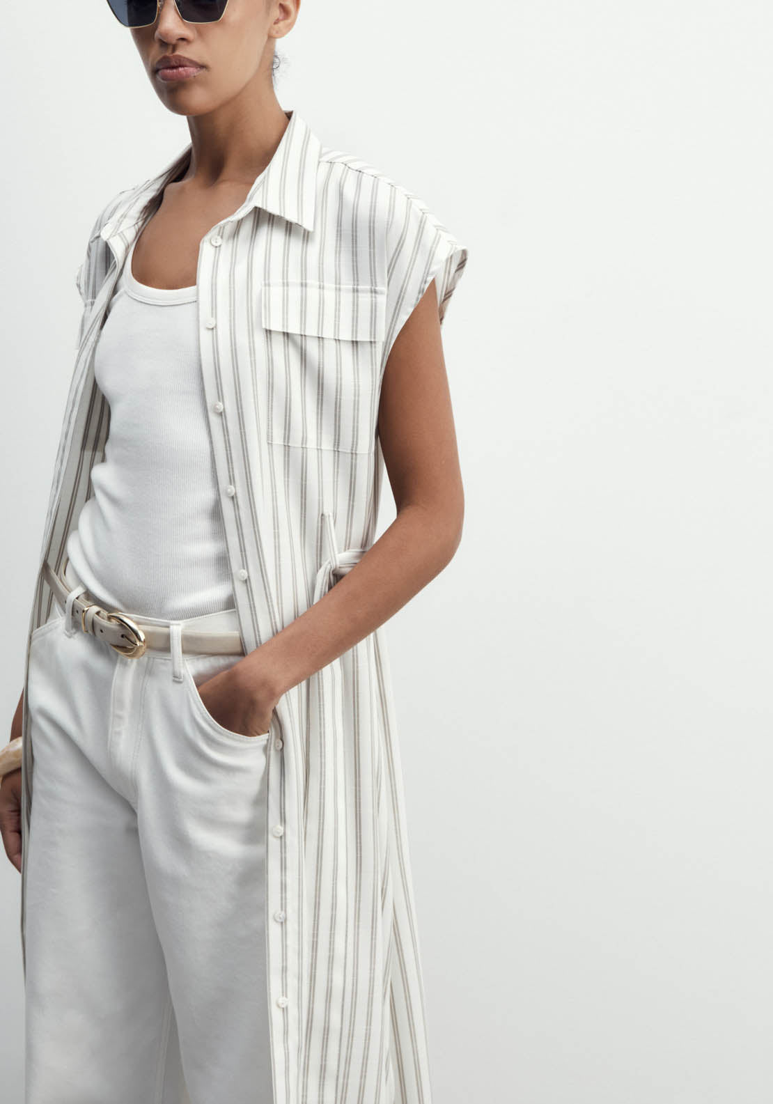 Sfera Striped Dress - Print Camel 2 Shaws Department Stores