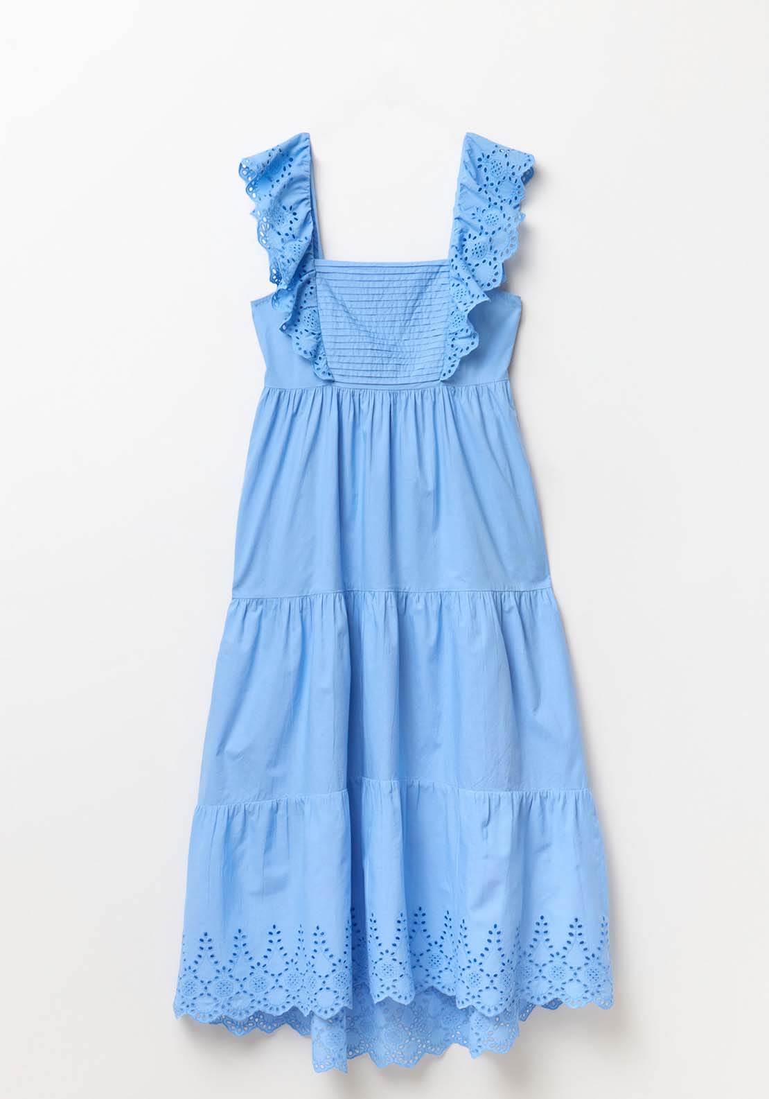 Sfera Schiffli Hem Dress - Blue 6 Shaws Department Stores