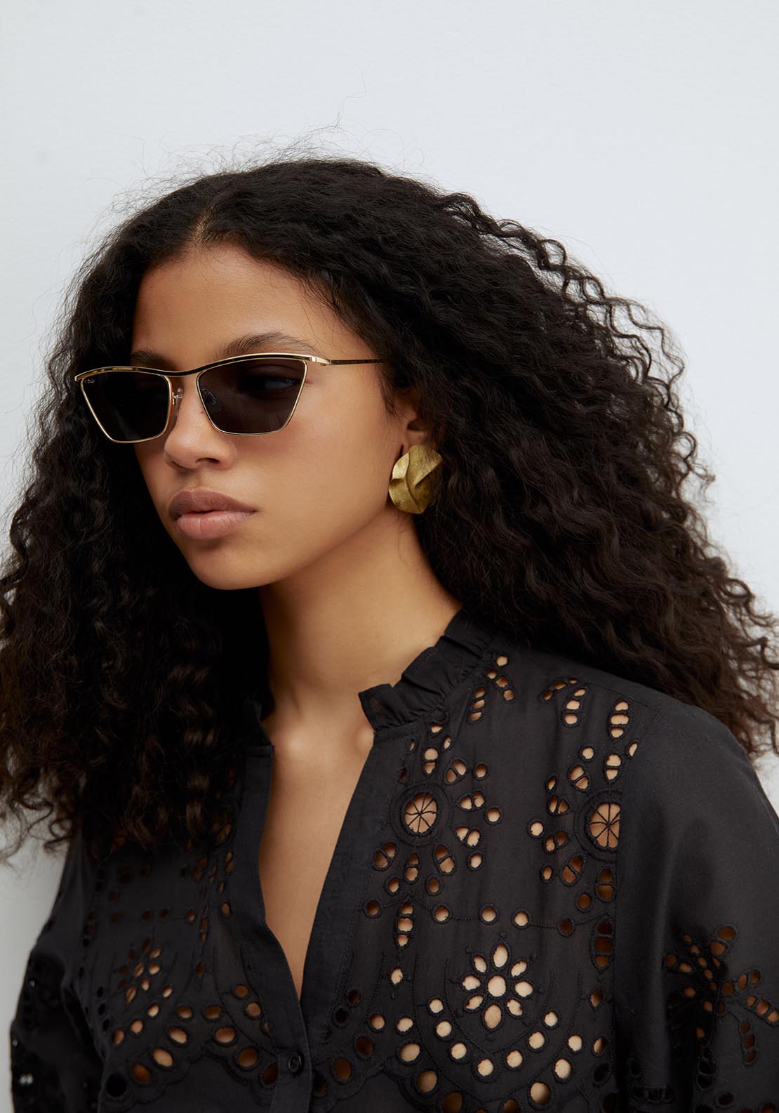 Sfera Schiffli Shirt Dress - Black 5 Shaws Department Stores
