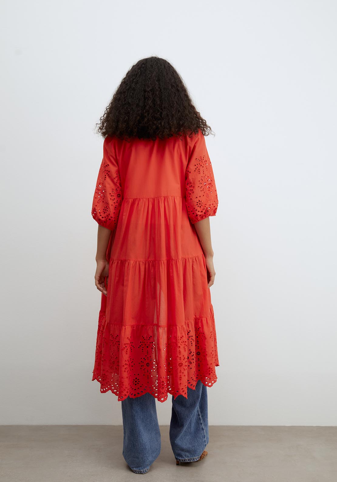Sfera Schiffli Shirt Dress - Red 2 Shaws Department Stores