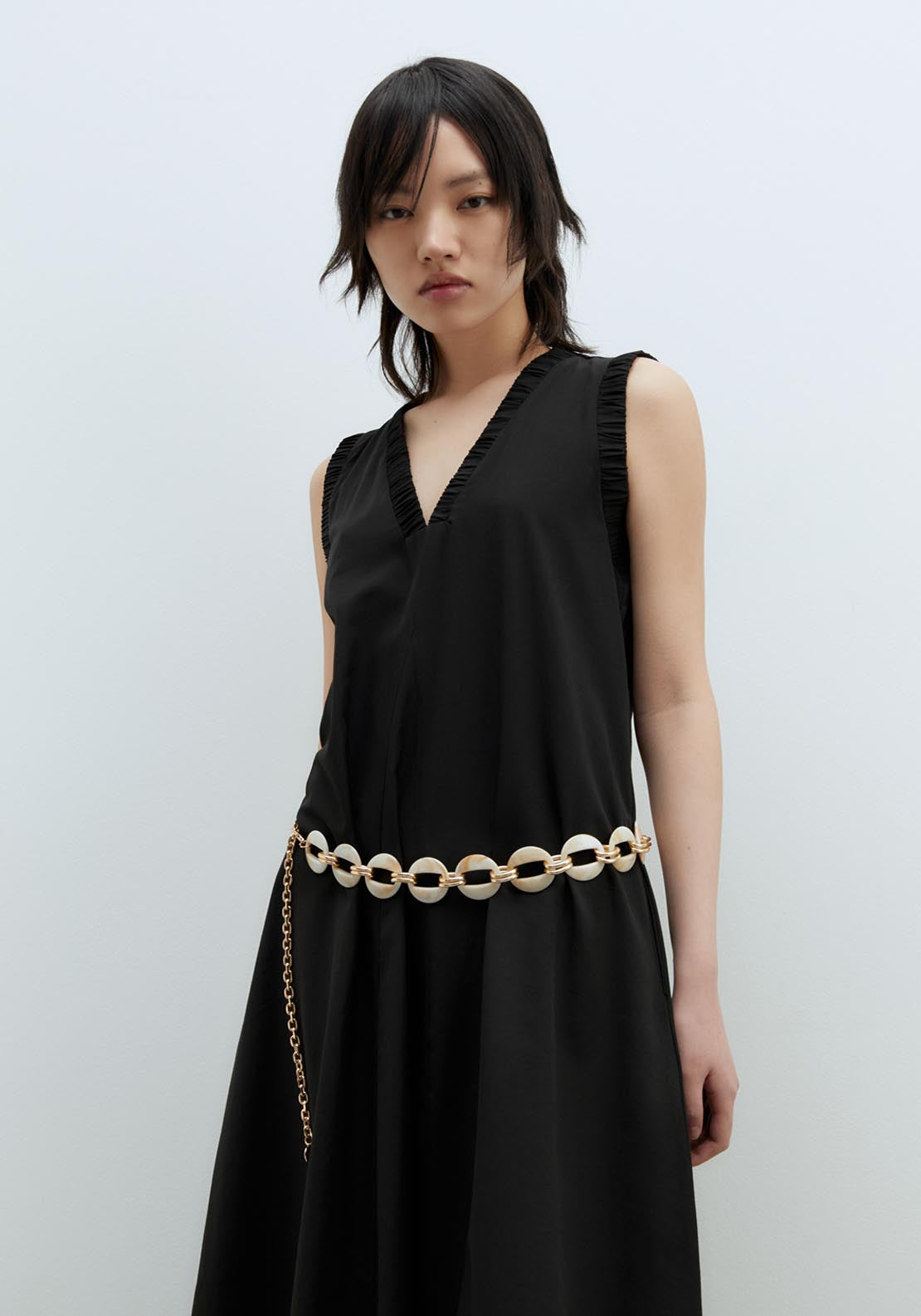 Sfera Elaborated Neckline Dress - Black 4 Shaws Department Stores