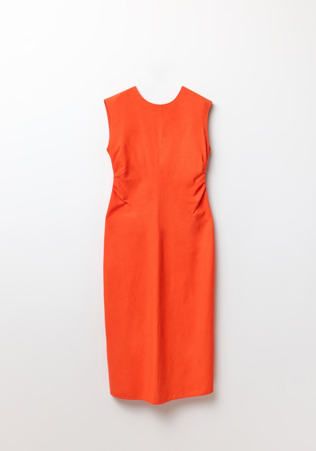 Sfera Ruched Linen Dress - Red 6 Shaws Department Stores